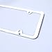Circle Cool Matte White Powder Coated Stainless Steel License Plate Slim Four Hole Frame Holder Bracket