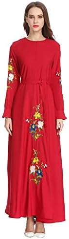 B2keevin Women High Waist Plus Szie Muslim Longsleeve Arab Dress Islam Jilbab Dress