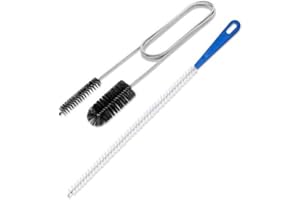 155cm Flexible Drain Brush and 45cm Straw Cleaner Brush Set,Nylon Tip Cleaner Double Ended Cleaning Brush for Home Kitchen Si