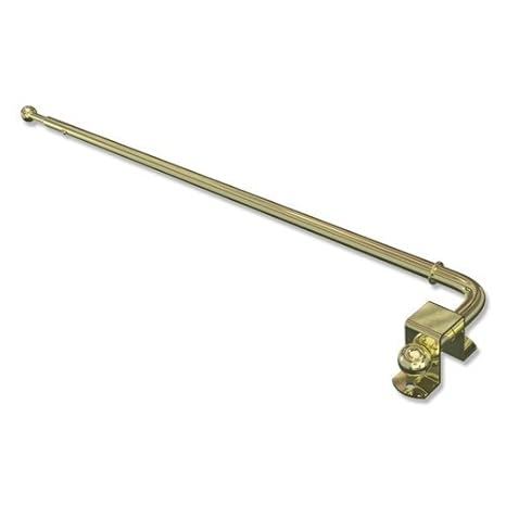 Interdeco ausziehbare Schwenkstangen / schwenkbare Gardinenstange Messing farbig, 60-100 cm