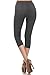 Leggings Depot Women's Popular Basic Capri Cropped REGULAR and PLUS Solid High Waist Leggings (Regular (Size 0-12), Charcoal Gray)