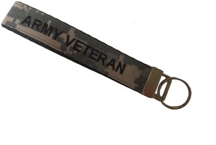 U.S. Army Veteran Name Tape Key Chain, Army Veteran Military Keychain, Army Veteran Key Fob