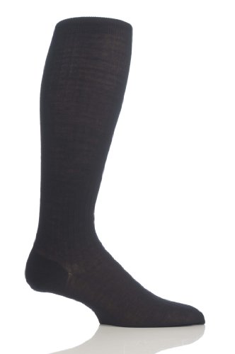 Pantherella Men's 1 Pair Rib Cotton Lisle Knee High Socks 7-9 Black Pantherella Men's 1 Pair Rib Cotton Lisle Knee High Socks 7-9 Black
