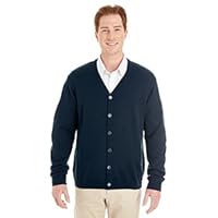 Harriton Mens Pilbloc V-Neck Button Cardigan Sweater (M425) -DARK NAVY -2XL