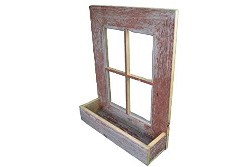 Amishwares Collectible Handmade Barn Wood Window Frame Flower Box