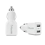 iFlash USB 24W / 4.8A Dual-Port Car Charger - Simultaneous, full-speed charging (White)