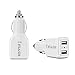 iFlash USB 24W / 4.8A Dual-Port Car Charger - Simultaneous, full-speed charging (White)