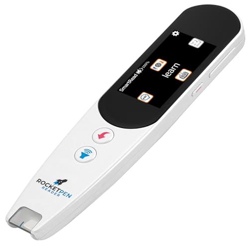 Rocket Pen Reading Tutor + Case. Use Its Six Learning Aids to Make Reading Your New Super Power. OCR Scanner for Dyslexia - Hear Scanned Text. Scans Phone, Tablet, Printed Page. No PC Needed