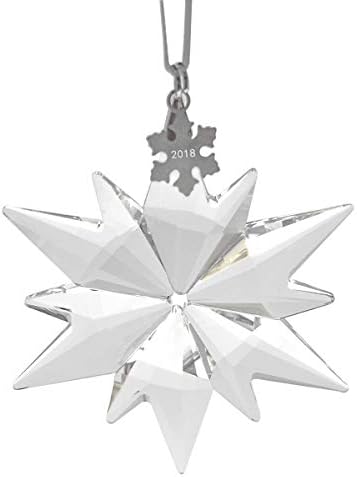 SIYOUKI 2018 Crystal Snowflake Pendant Annual Star Ornament Christmas Decoration Home Collection, 3in (Clear)