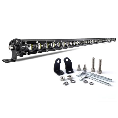 CO LIGHT 44 Inch LED Bar 112cm Single Row Combo Beam for Off-Road Driving with Mounting Brackets and 6D Reflectors Suitable for Trucks, Cars, Cabs, Boats, ATV/UTV