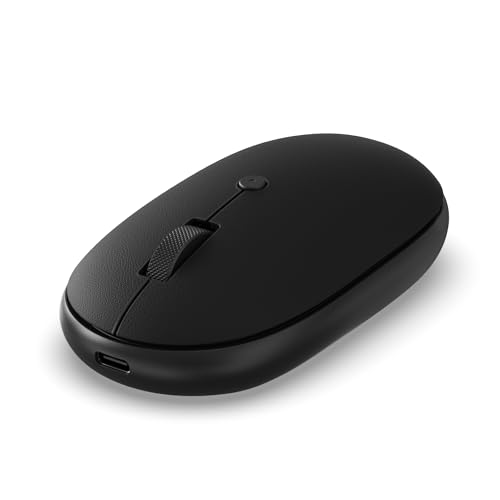 SATECHI OntheGo™ Wireless Mouse, USB-C Recharge, Bluetooth Up to 3 Devices, Adjustable DPI, Elegant Ergonomic Mouse for MacBook, Laptop, iPad and More - Black