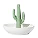 WANYA Cactus Ring Holder for Jewelry, Ceramic Trinket Tray Room Decor Jewelry Dish for Rings Earrings Bracelets Necklace Organizer, Birthday Wedding Graduation Gifts