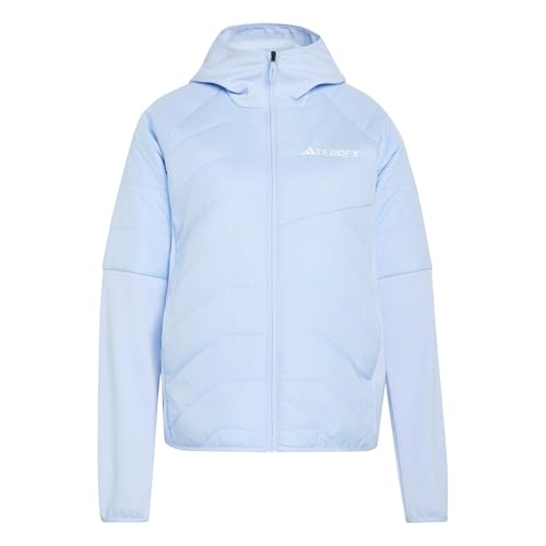 adidas Women's Terrex Multi CLIMAWARM Insulated Hybrid Hooded Jacket, glow blue, M
