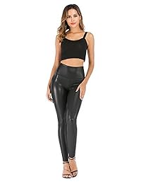 Pantalones de piel sintética para dama de cintura alta, finos y con forma de tuerca