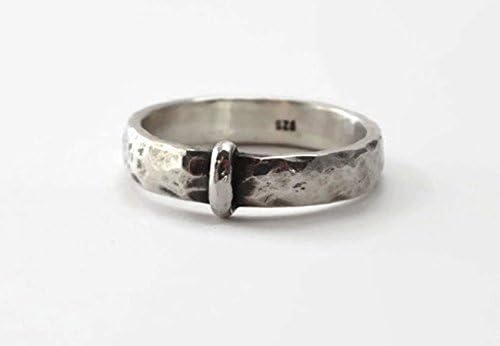 Blade &amp; the Bow - Solid Sterling Silver - 4mm band - Outlander Sporran Key Style - Ships Priority