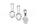 CleverDelights Teardrop Bails - Shiny Silver Color - 100 Pack - 16x5mm - Small Glue On Bails