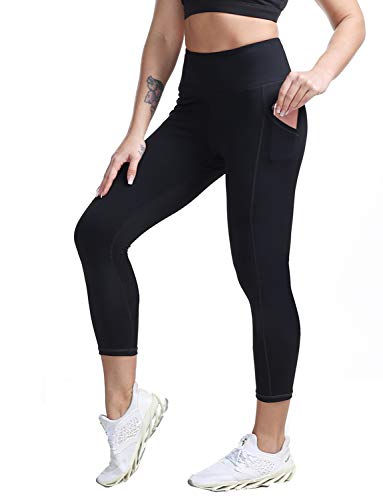 FIRM ABS Yoga Capris Running Workout Leggings for Women Side Pockets XL