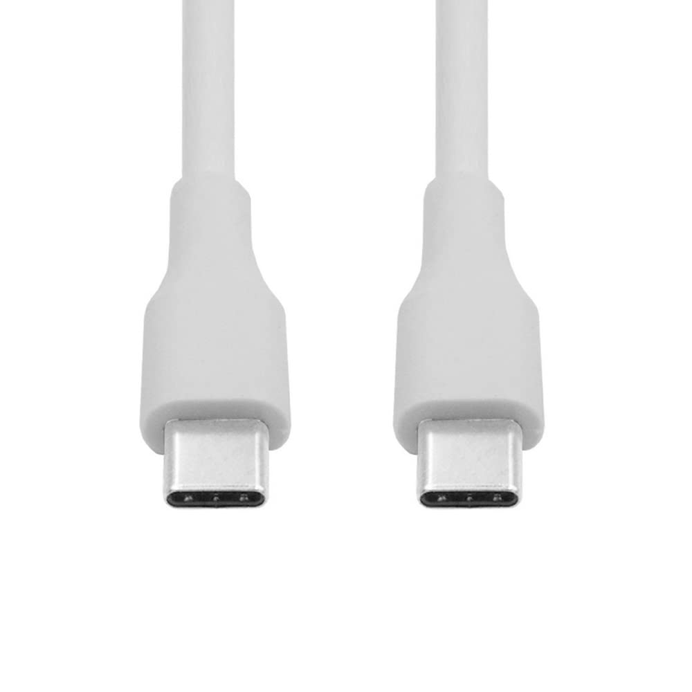 Cablecc Type-C USB-C Male to Male USB 2.0 Version Data Cable Support PD 65W for Laptop & Phone White 2M
