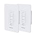 2 Pack Smart Dimmer Switch for Dimmable LED Lights, WiFi Light Switch Compatible with Alexa and Google Home, Single Pole Only, Smart Life APP, Neutral Wire Required - White