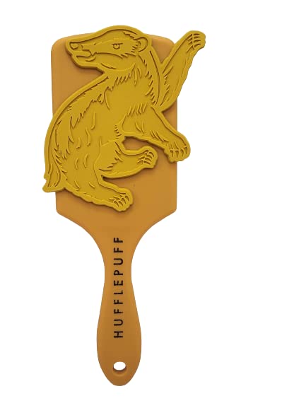 Harry Potter Hufflepuff House Paddle Hair Brush Women's Hair Comb Styling Accessory (Hufflepuff)
