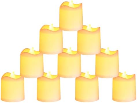 Lumiparty Tea lights, 24 pack Warm White Realistic and Bright Battery Oprated Flickering Flameless LED candles lights for Christmas, Birthday Decoration, Festivals, Wedding propose etc.Electric Fake Candle