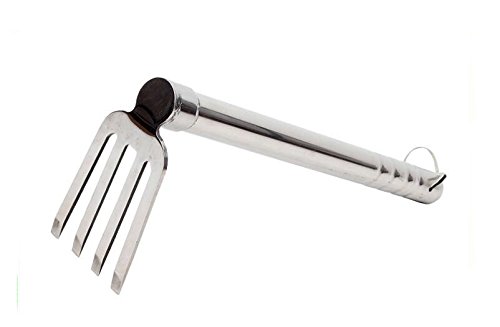 C&L Garden Rake Stainless Steel Hand Tools 15 Inch Gardening Cultivator Weeding - Thumbnail 4
