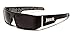 Locs Mens Fashion Hardcore Gangster Shades Sunglasses w/ Bandana Print Inside - Free Microfiber Pouch Included - Several Colors Available! (Black w/ Black Bandana Print)