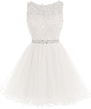 WDING Short Tulle Homecoming Dresses Appliques Beads Prom Party Gowns