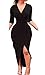 Club Dresses for Women Party Night Bodycon Asymmetrical Hem Midi Dress X-Large Black