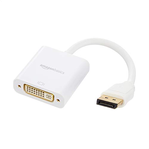 Amazon Basics DisplayPort to DVI Adapter, 1-Pack, White