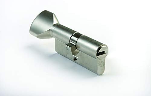 Eurostar Safety Cylinder with knob 60 (30-30) in Nickel-Plated Brass