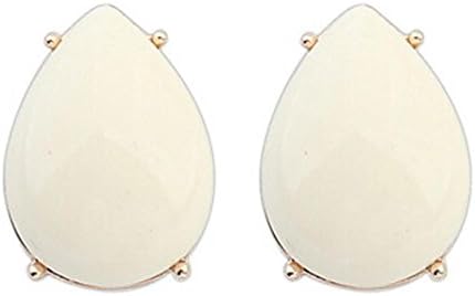 QTLI European And American Big Luxury Oval Gem Noble Candy Color Drop Earrings , pink