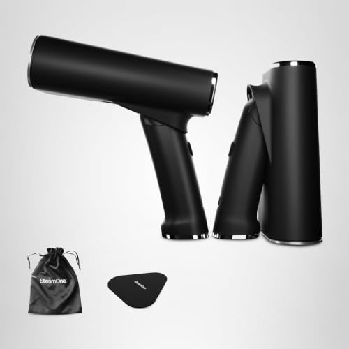 SteamOne James Steamer Foldable Iron Black 2000W - 35g/min | James Foldable Steamer, 2000W, 80ml and 150ml Tanks, Vertical and Horizontal Use, Ready in 15s, EUFD80BV2
