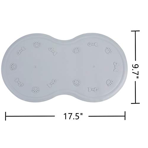 image for lesotc Dog Cat Bowl Mat, Pet Food Mat, Pet Feeding Mat, FDA Silicone C