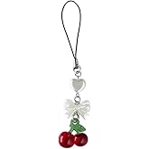 WLngtv Handcrafted Cherry Phone Charm Cute Phone Pendant Fruit Chain Pendant Strap Lanyard Backpack Decor for Bag Key