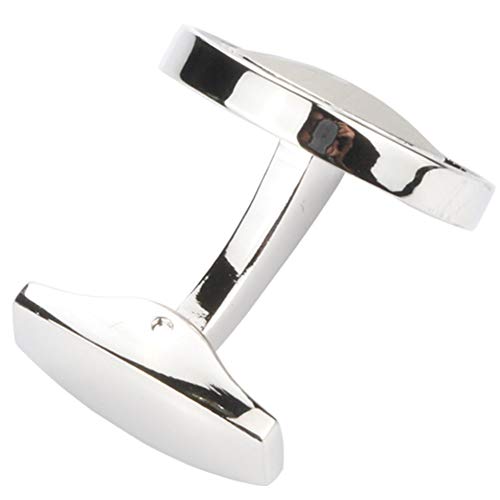 GWD Cufflinks for Men Shirt Premium Quality Personalized Initials Alphabet A-Z Gift Box (Silver M)