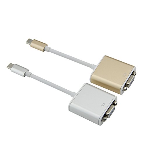 JoyNano USB 3.1 Type-C to VGA Adapter Supporting 1080P Resolution for HDTV Projector Monitor (USB-C & Thunderbolt 3 Port Compatible) Aluminium Alloy Case Silvery