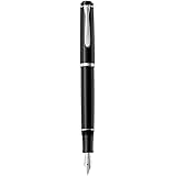 Pelikan Classic Series P205 Fountain Pen - Black and Silver - Fine Point