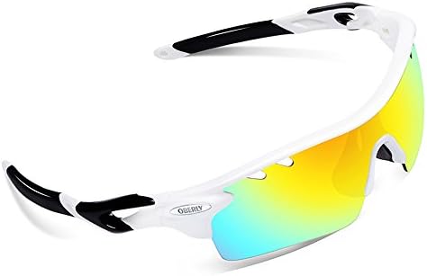 OBERLY S01 Polarized Sports Sunglasses with 4 Interchangeable Lenses for Men Women Cycling Baseball Golf Fishing Driving Glasses