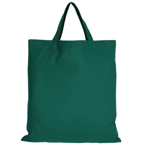 TEXXILLA 5er | 15er | 50er Pack Baumwolltasche - 28 Farben | mit zwei kurzen Henkeln | 38x42cm | Jutebeutel | Einkaufstasche | unbedruckt, Farbe:waldg