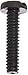Nylon 6/6 Pan Head Machine Screw, Black, Slotted Drive, #4-40 Thread Size, 1/2