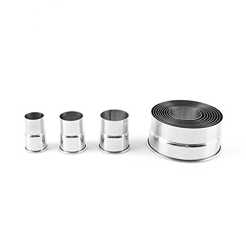 Wewin 12-Piece Different Sizes Round Biscuit Mold Stainless Steel Biscuits Dessert Toast Smooth Cookie Cutters Baking Mold - Thumbnail 4