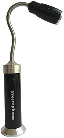 Freetophome Free Bending Angle Spotlight,Three Lighting Modes:1W,3W,Continuous Flashing(SOS) Mini Flexible Flashlight,Goose Neck Magnetic LED Camping Lights,aaa Battery Operated,Aluminum,Black