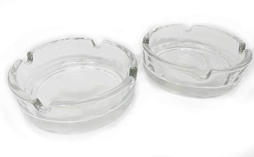 Premium Glass Ashtray (3 Pack) Clear, Classy Round Durable & Thick - Thumbnail 2