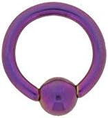 Anodized Purple Steel Tragus Piercing Ring 16 GA Diameter 2GA / 0.24" (6mm)