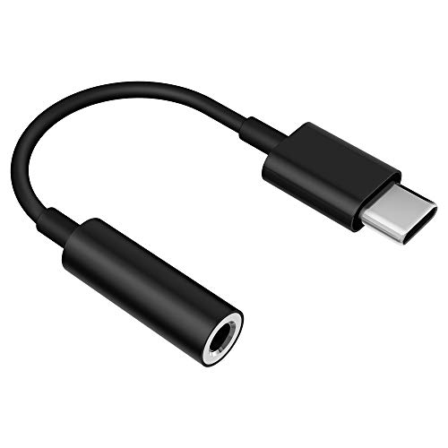 TITACUTE USB C to 3.5mm Female Adapter, Type C to 3.5mm Audio Adapter for OnePlus 6T Auxiliary Adapter Noise Cancelling Aux Cable Headphones Jack Converter Adapter Compatible with OnePlus 7 Pro Black