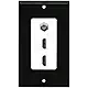RiteAV - 2 HDMI and 1 Coax Cable TV F Type Port Wall Plate White Decorative
