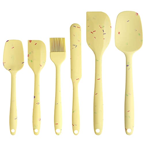 Silicone Spatulas Set Heat Resistant, 6 pieces Spatulas Set for Cooking