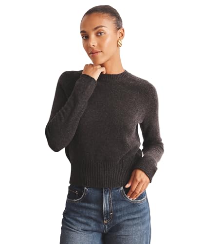 NAADAM, Luxe Cashmere Saddle Crewneck Sweater, Smoke, L