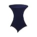 HAORUI 30 inch Highboy Cocktail Round Fitted Stretch Spandex Table Cover Cloth for Party Wedding Navy Blue primary